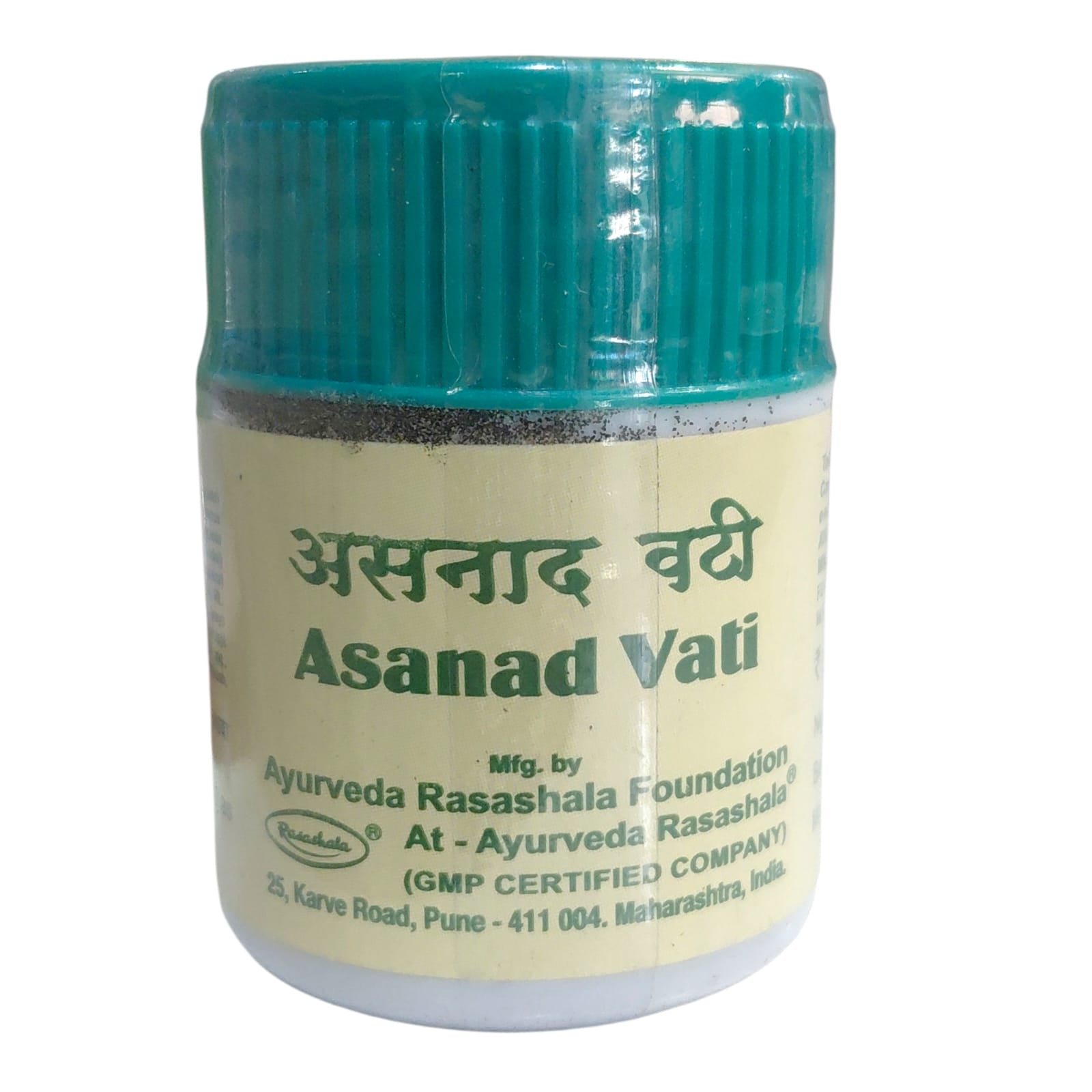 Abhiram Ayurveda Asanad Vati in 60 tablets, showing the herbal supplement packaging with tablets inside a box.